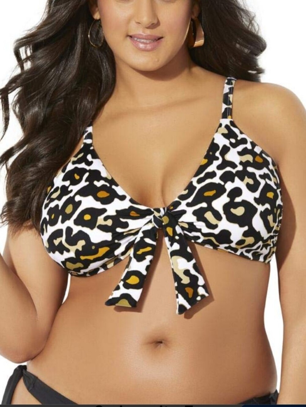 NWT Swimsuits For All Mentor Leopard Tie Front Bikini Top Size 20